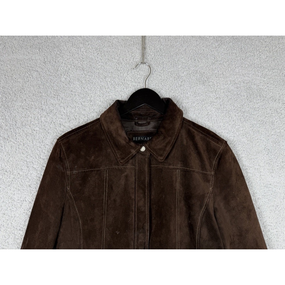 Bernardo Jacket Womens Size L Leather Suede Full Zip Brown Nordstrom - Picture 7 of 16